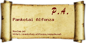 Pankotai Alfonza névjegykártya